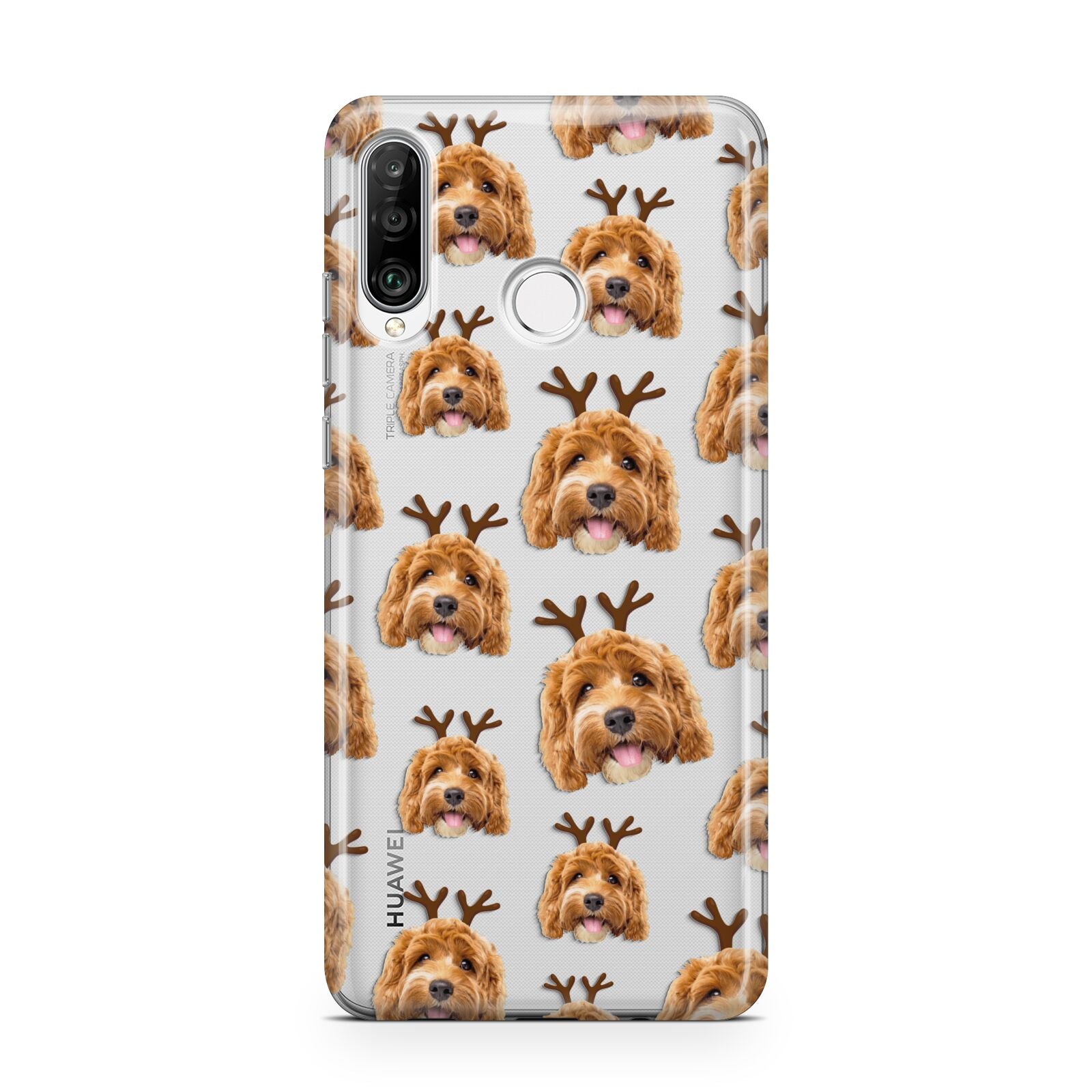 Personalised Christmas Dog Antler Huawei P30 Lite Phone Case