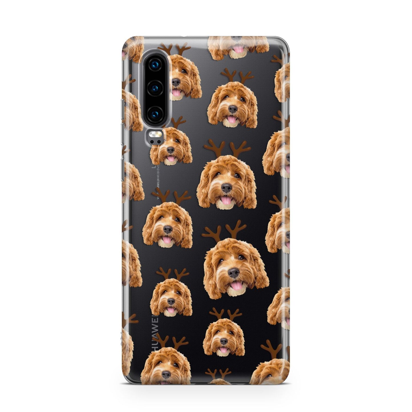 Personalised Christmas Dog Antler Huawei P30 Phone Case