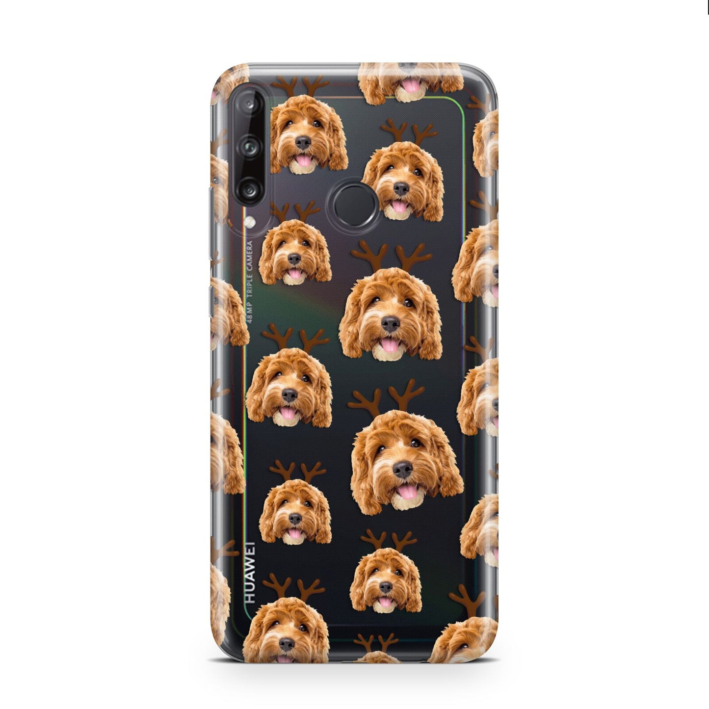 Personalised Christmas Dog Antler Huawei P40 Lite E Phone Case