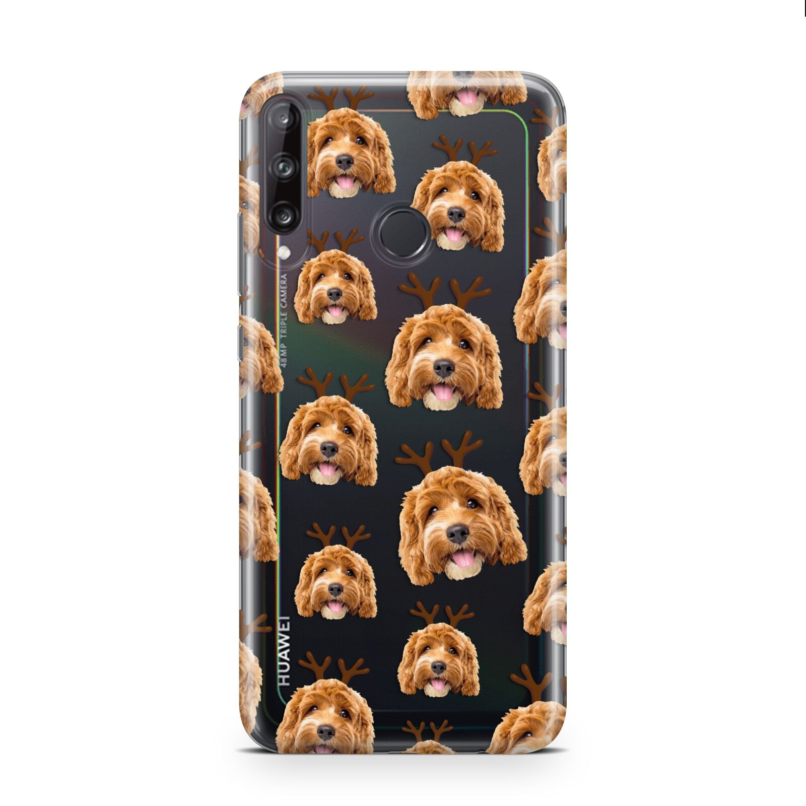 Personalised Christmas Dog Antler Huawei P40 Lite E Phone Case