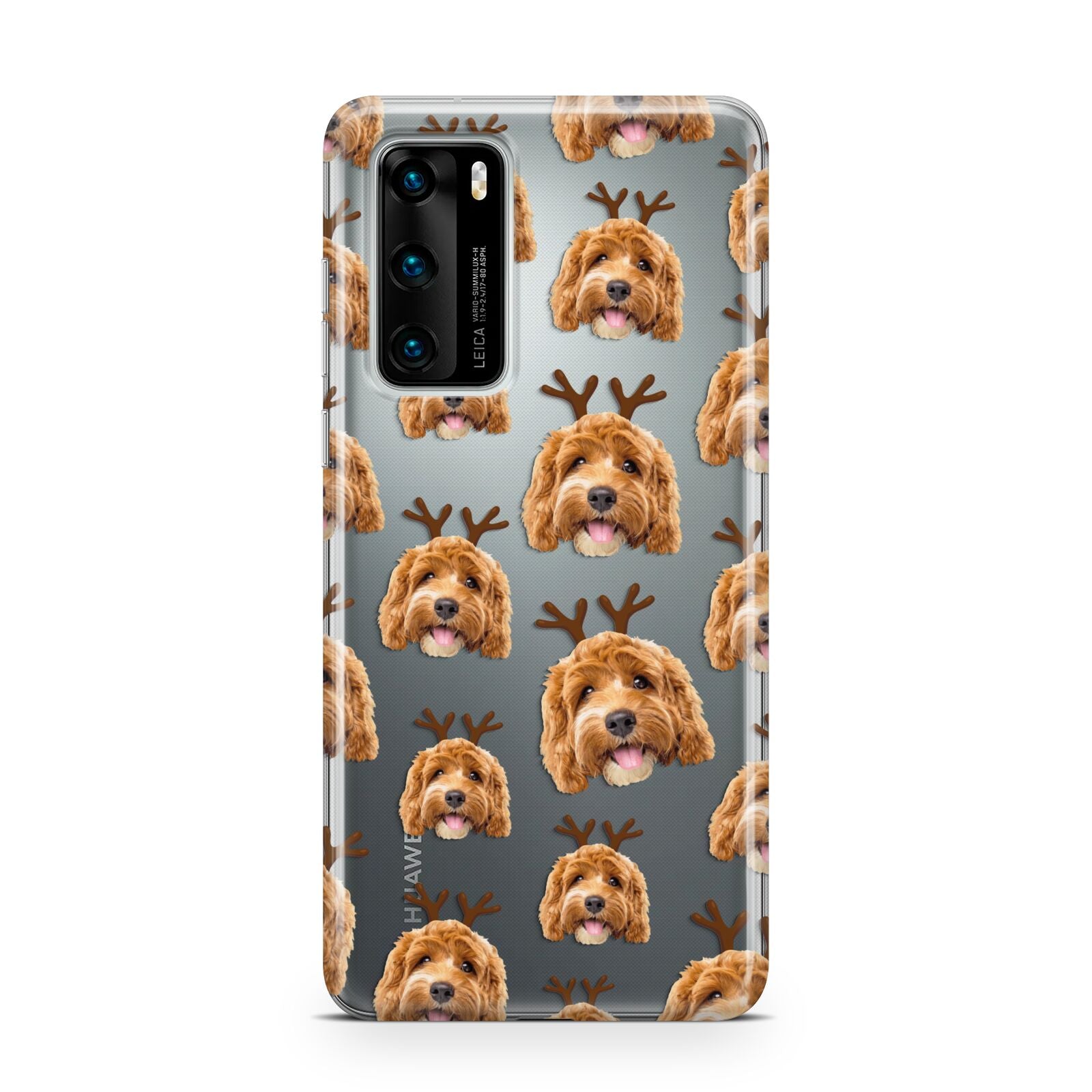 Personalised Christmas Dog Antler Huawei P40 Phone Case