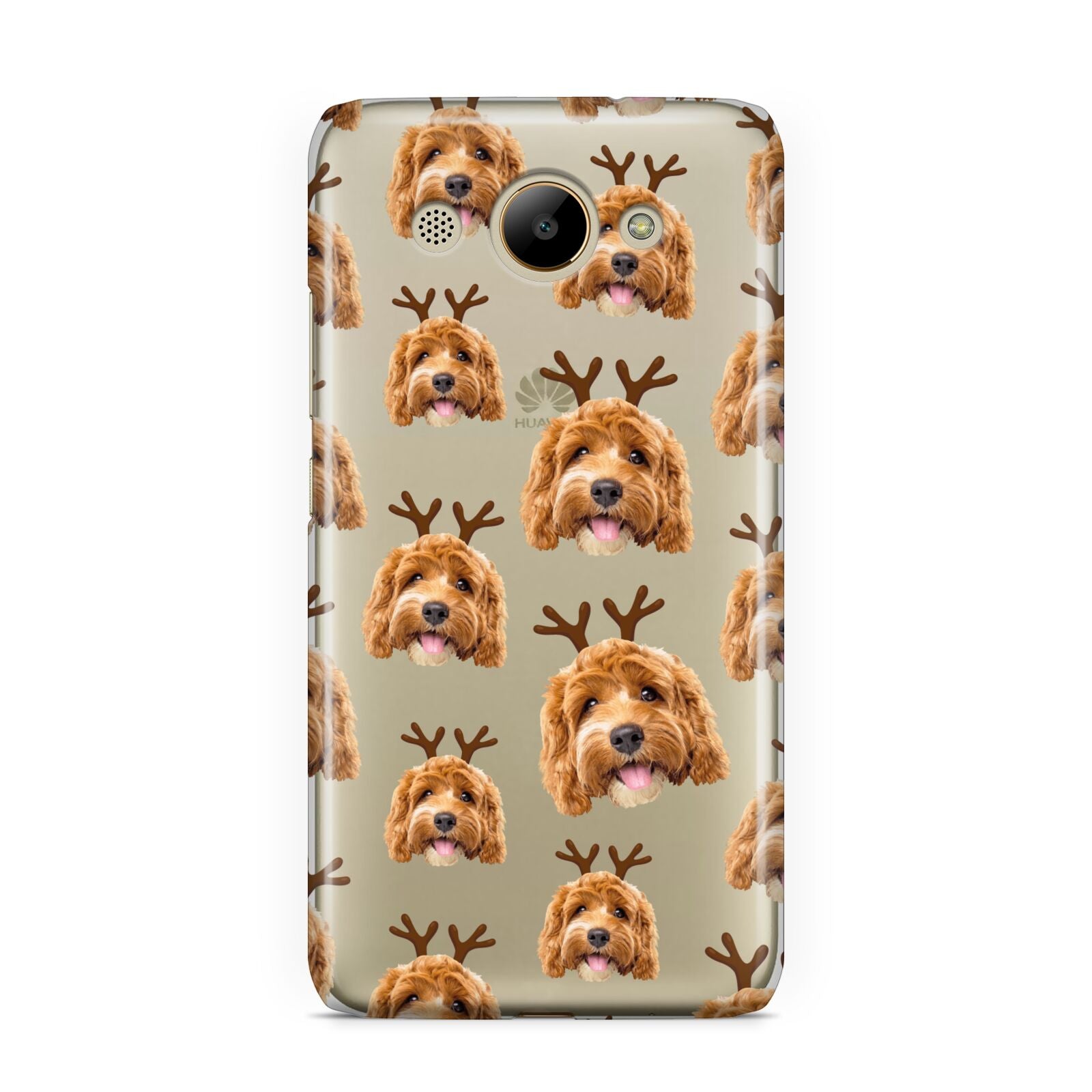 Personalised Christmas Dog Antler Huawei Y3 2017
