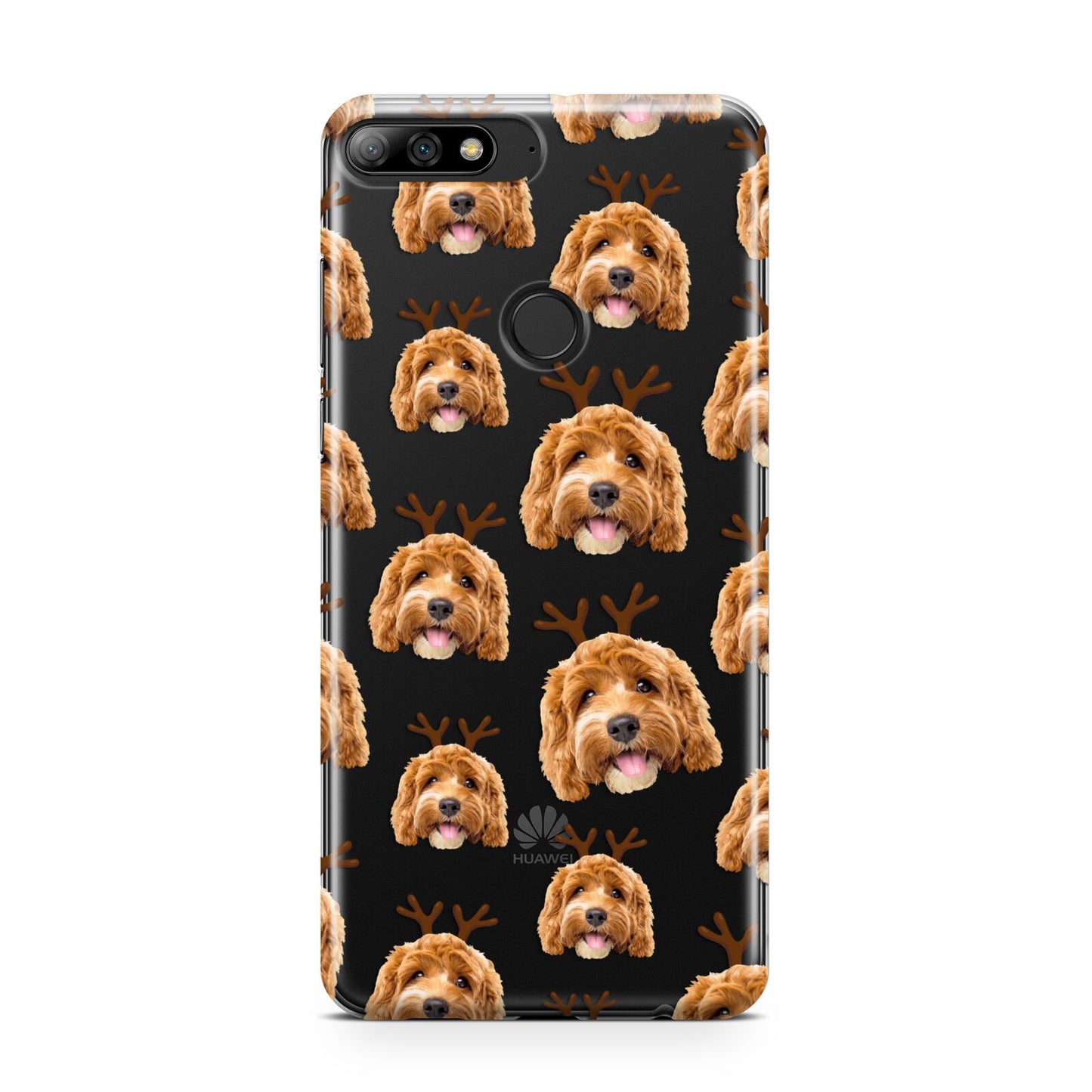 Personalised Christmas Dog Antler Huawei Y7 2018
