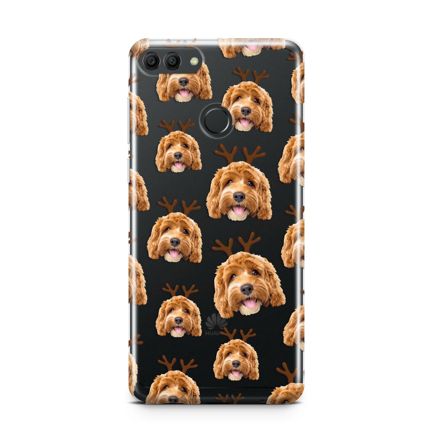Personalised Christmas Dog Antler Huawei Y9 2018