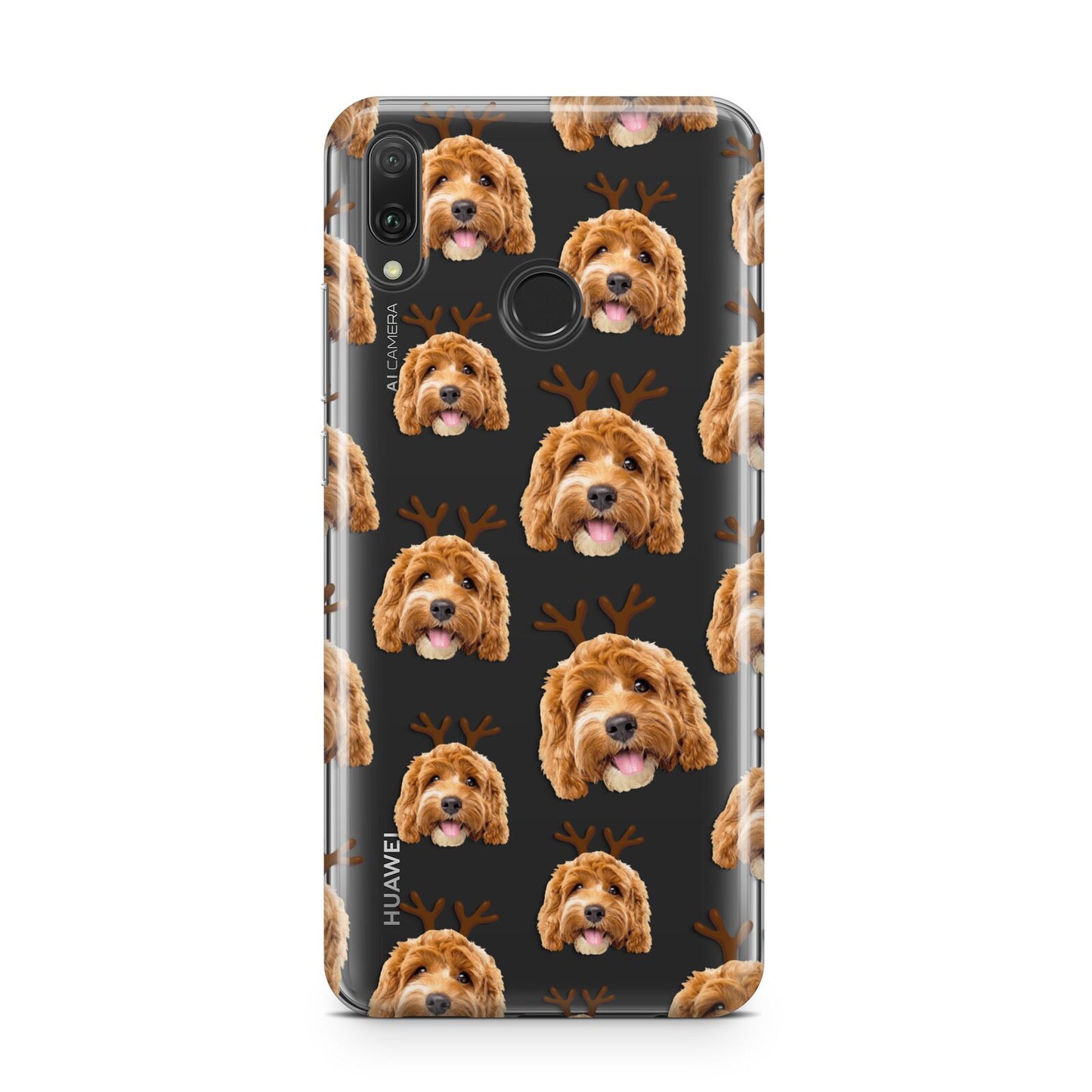Personalised Christmas Dog Antler Huawei Y9 2019