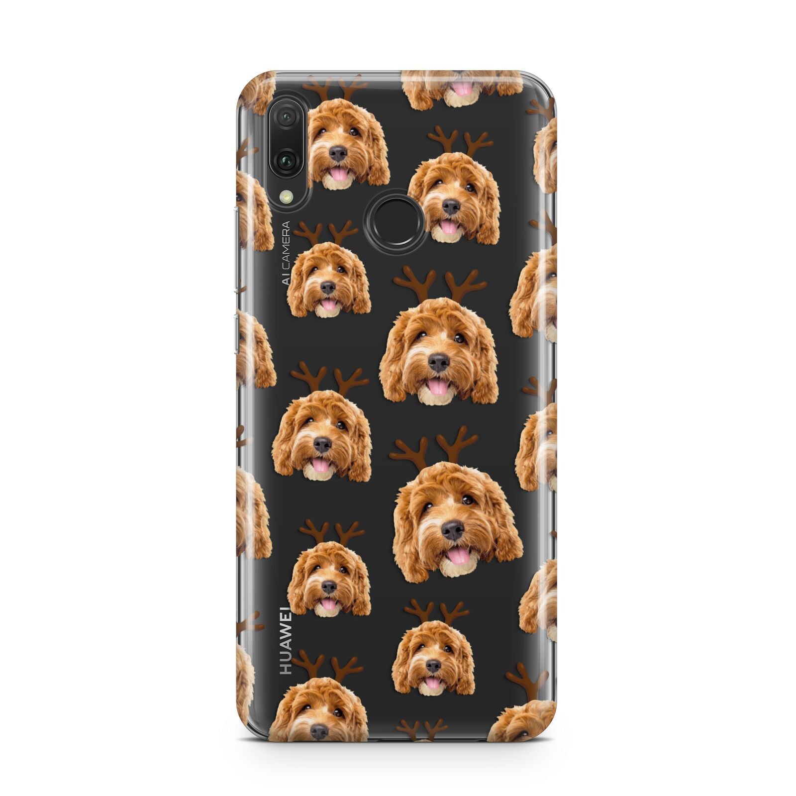 Personalised Christmas Dog Antler Huawei Y9 2019