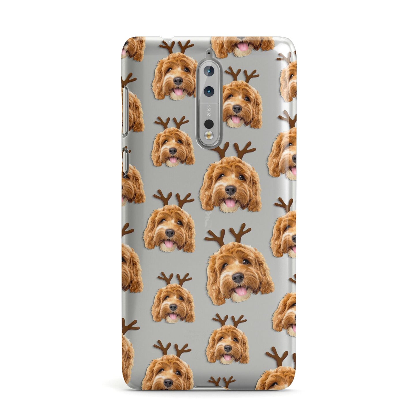 Personalised Christmas Dog Antler Nokia Case