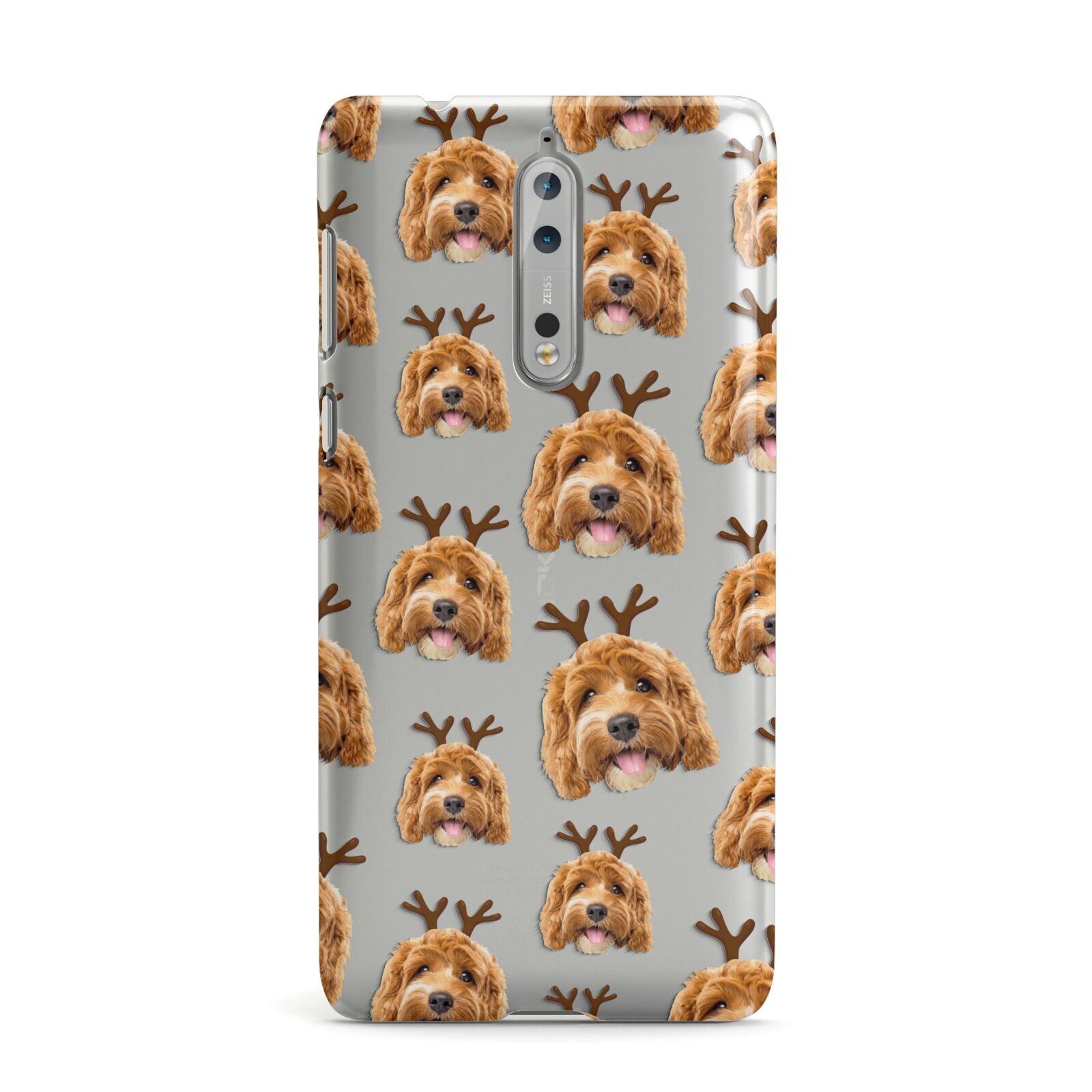 Personalised Christmas Dog Antler Nokia Case