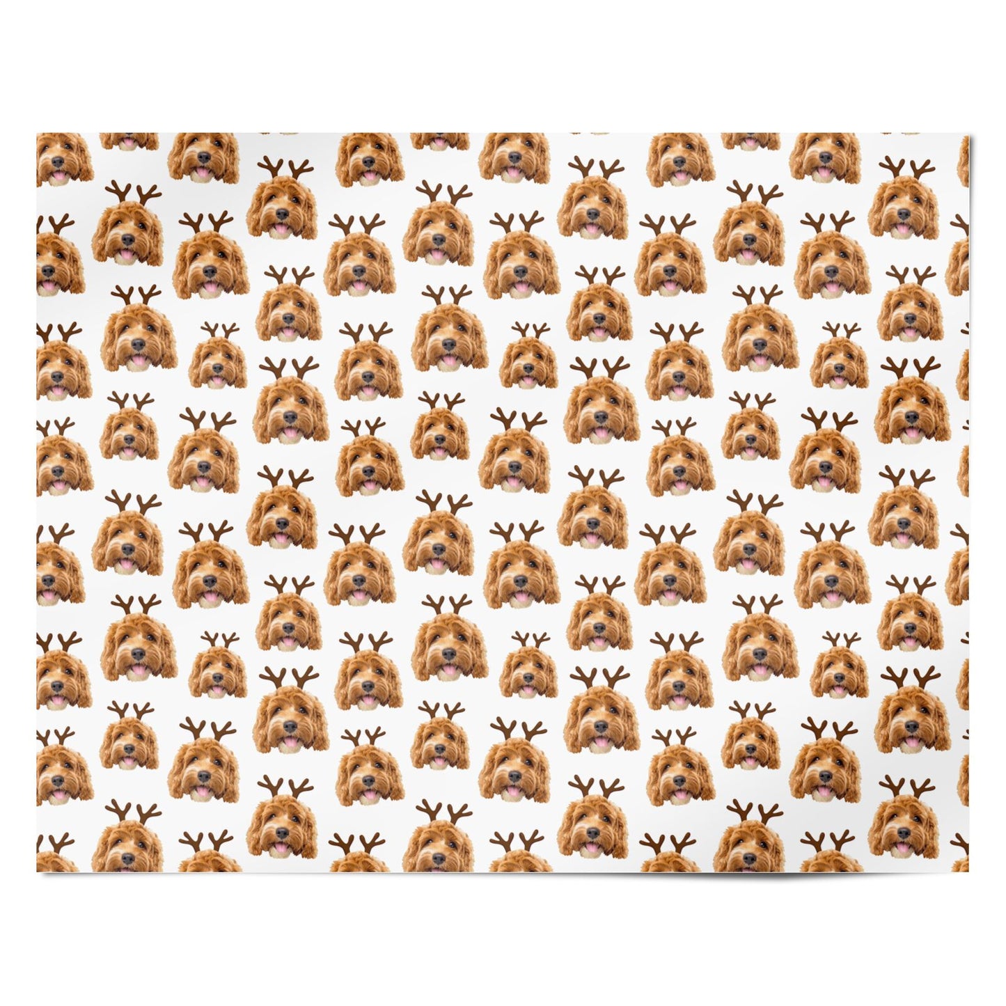 Personalised Christmas Dog Antler Personalised Wrapping Paper Alternative