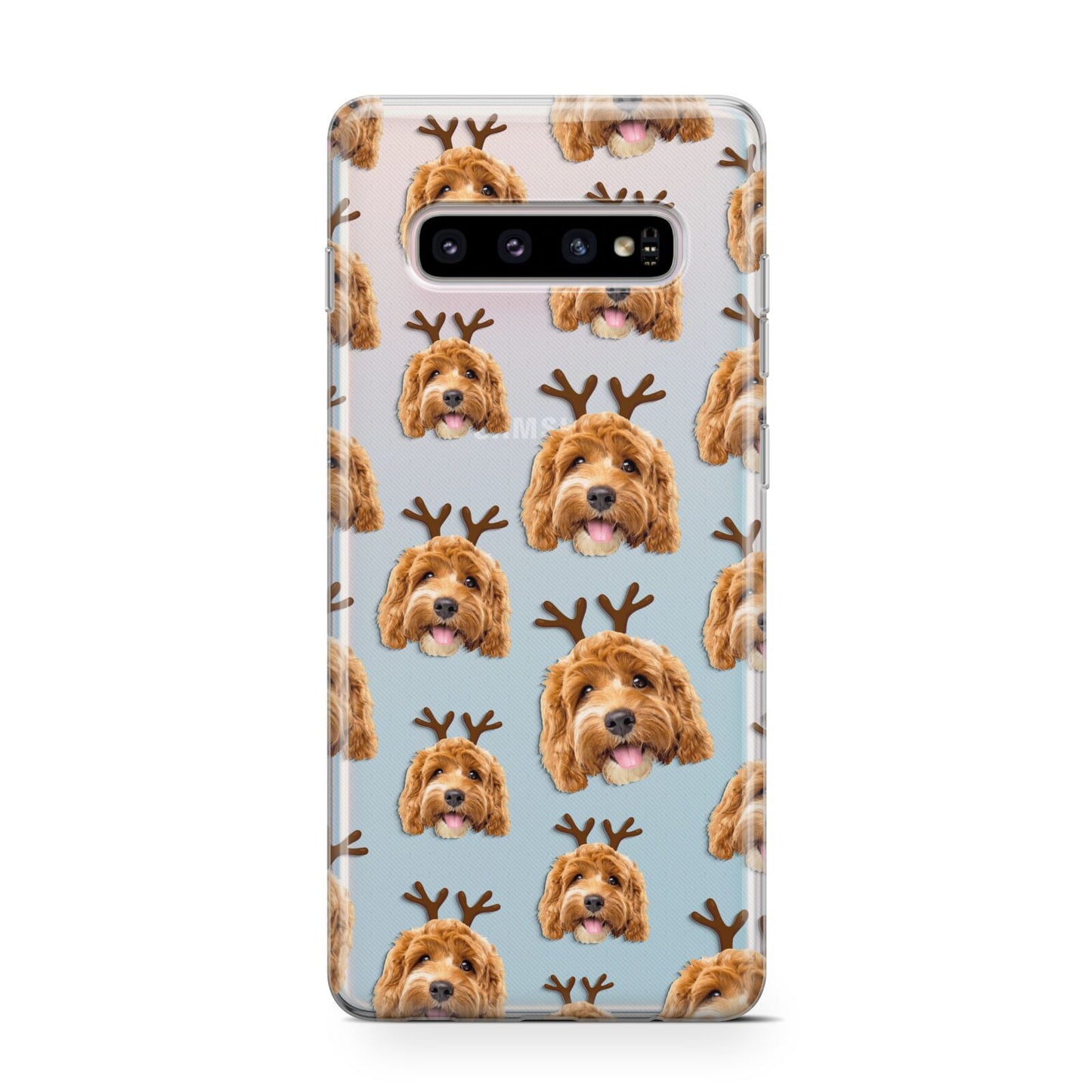 Personalised Christmas Dog Antler Protective Samsung Galaxy Case
