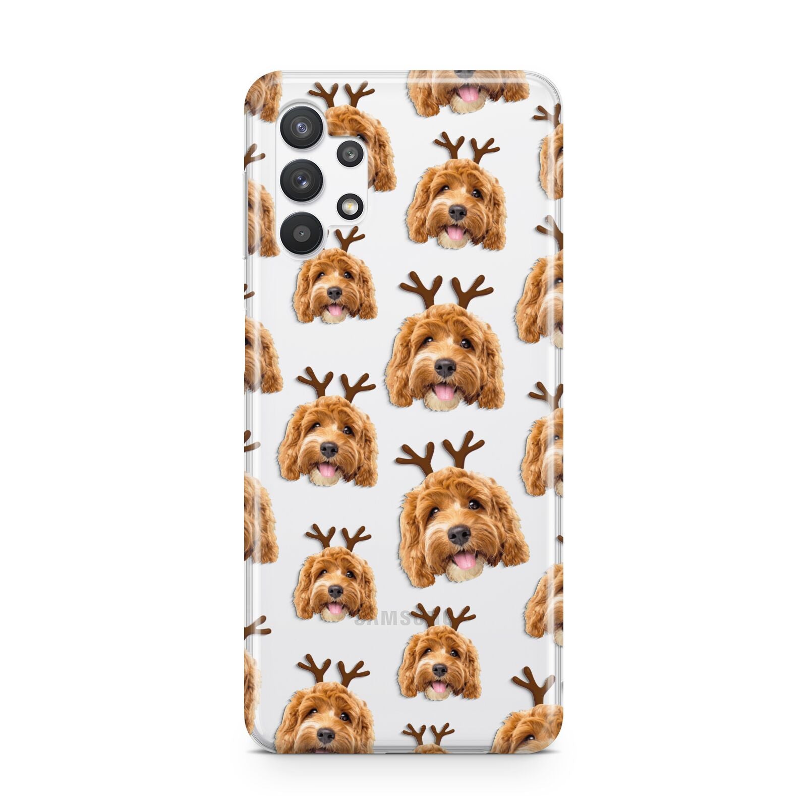 Personalised Christmas Dog Antler Samsung A32 5G Case