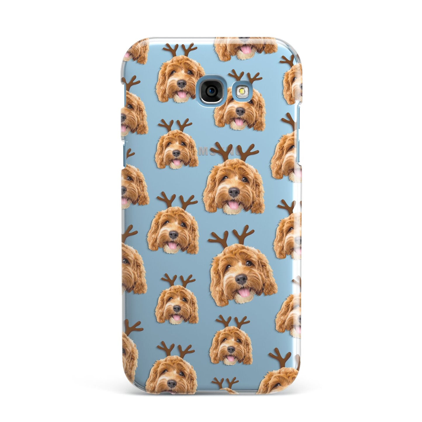 Personalised Christmas Dog Antler Samsung Galaxy A7 2017 Case
