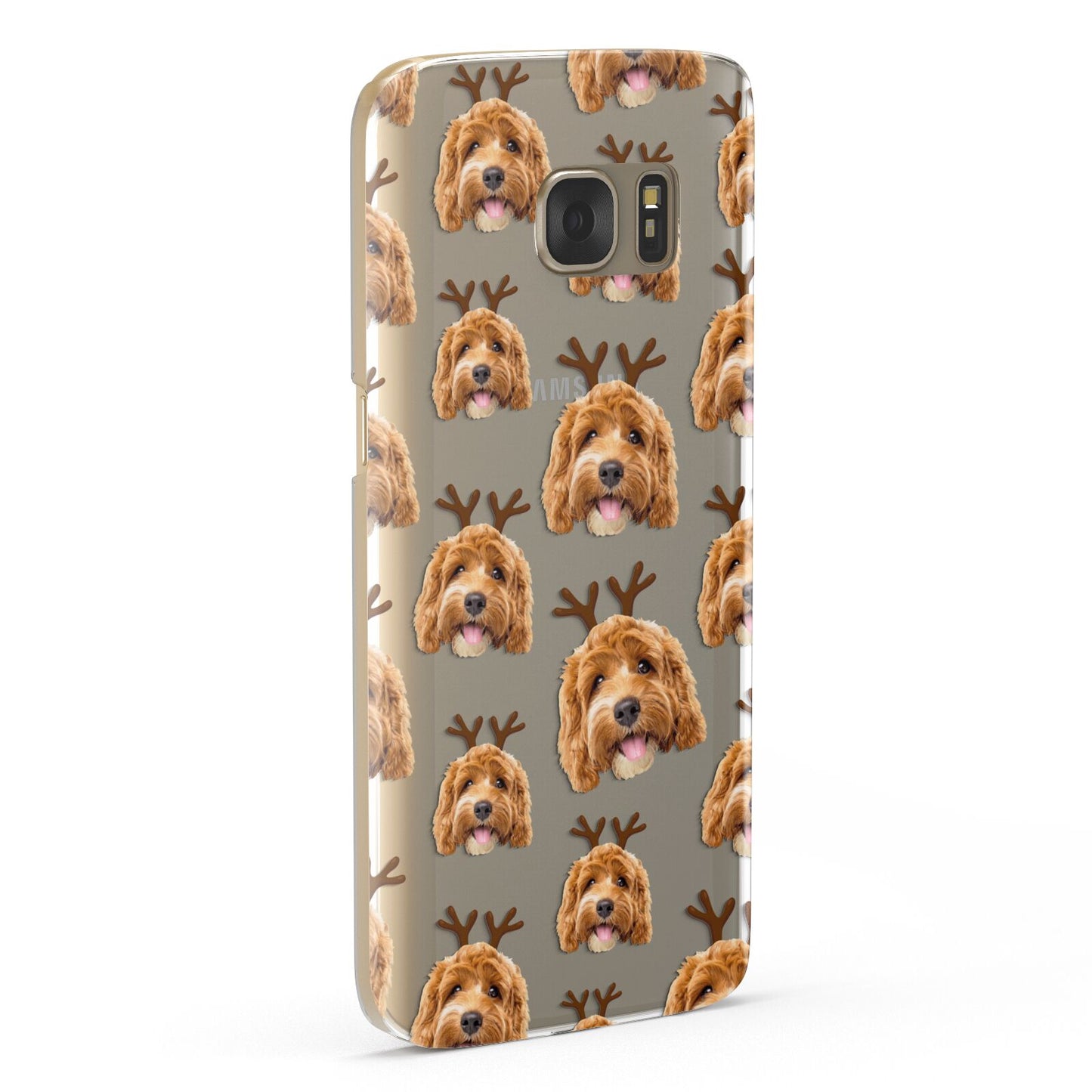 Personalised Christmas Dog Antler Samsung Galaxy Case Fourty Five Degrees