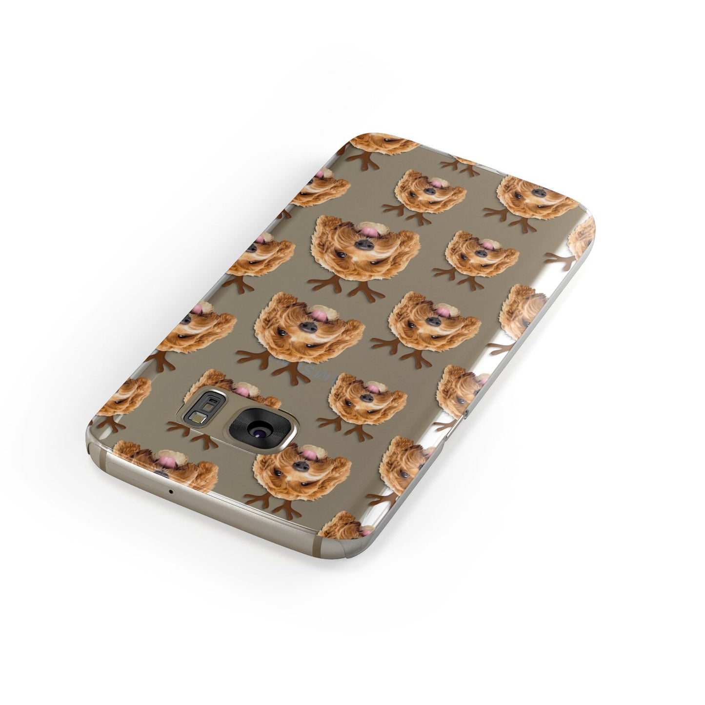Personalised Christmas Dog Antler Samsung Galaxy Case Front Close Up