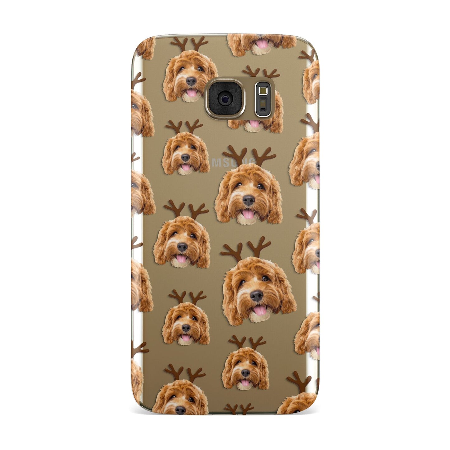 Personalised Christmas Dog Antler Samsung Galaxy Case