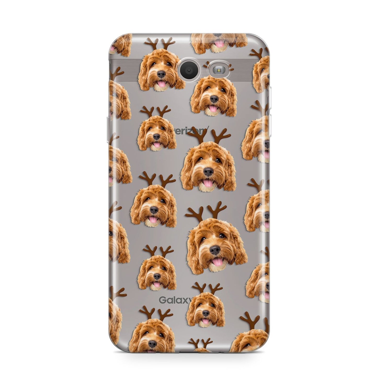 Personalised Christmas Dog Antler Samsung Galaxy J7 2017 Case