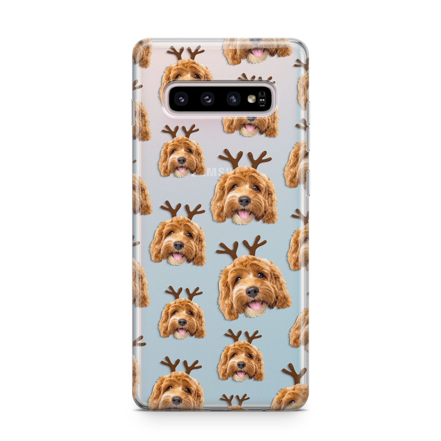 Personalised Christmas Dog Antler Samsung Galaxy S10 Plus Case