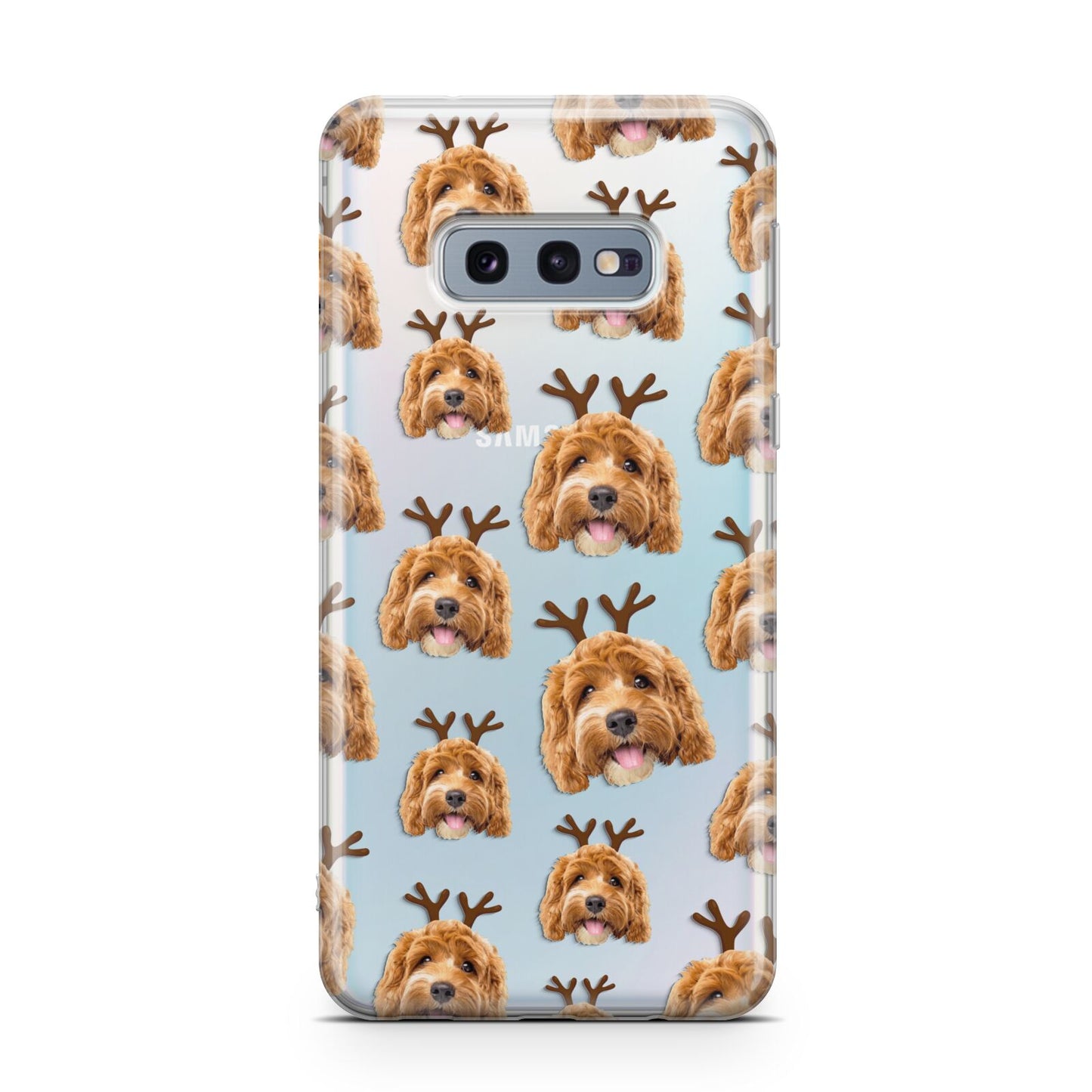 Personalised Christmas Dog Antler Samsung Galaxy S10E Case