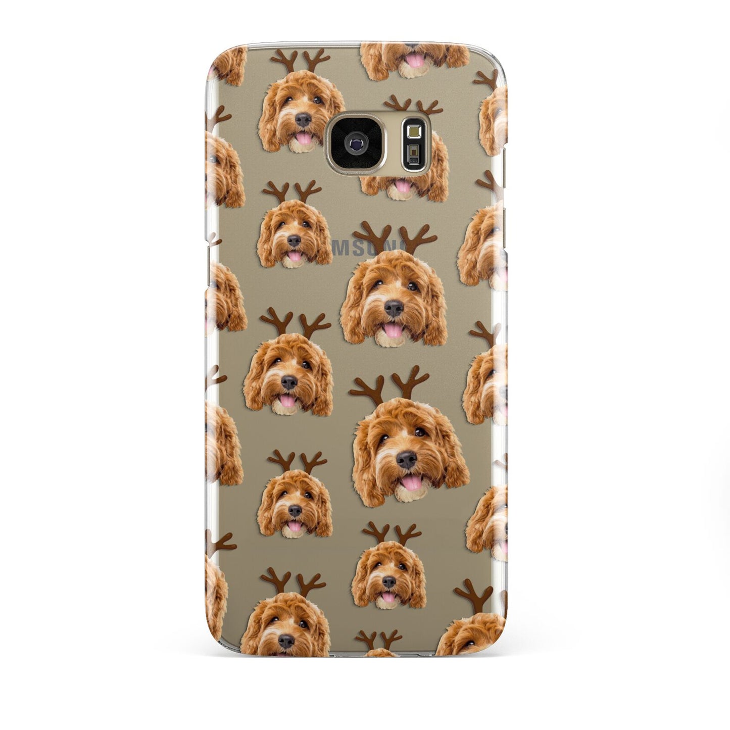Personalised Christmas Dog Antler Samsung Galaxy S7 Edge Case