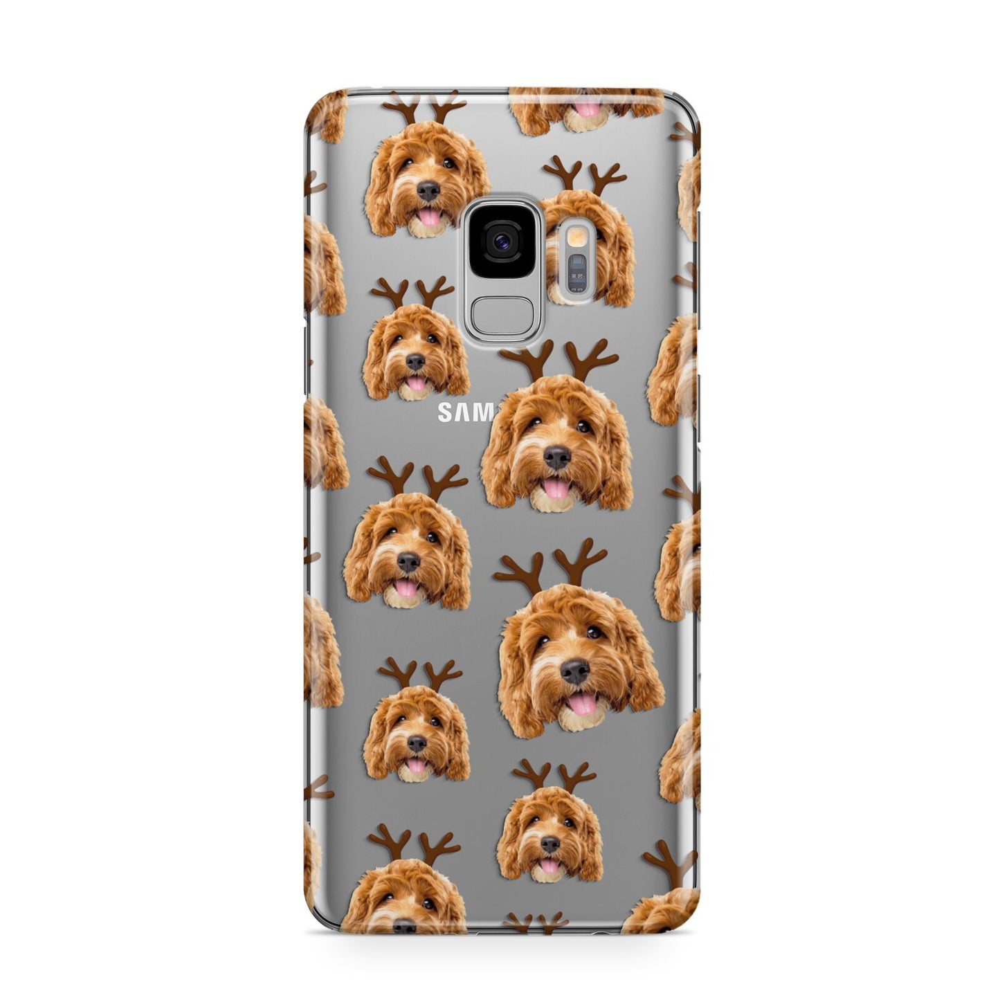 Personalised Christmas Dog Antler Samsung Galaxy S9 Case