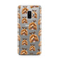 Personalised Christmas Dog Antler Samsung Galaxy S9 Plus Case on Silver phone