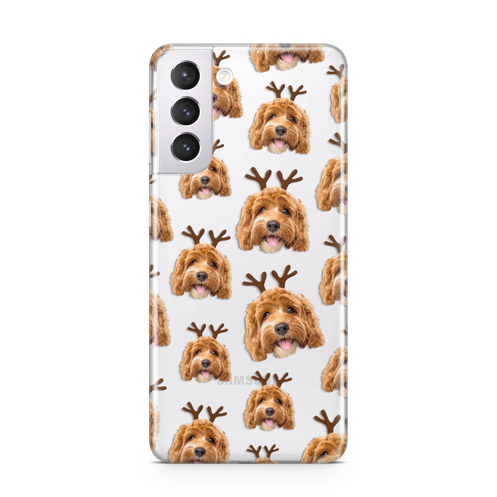 Personalised Christmas Dog Antler Samsung S21 Case