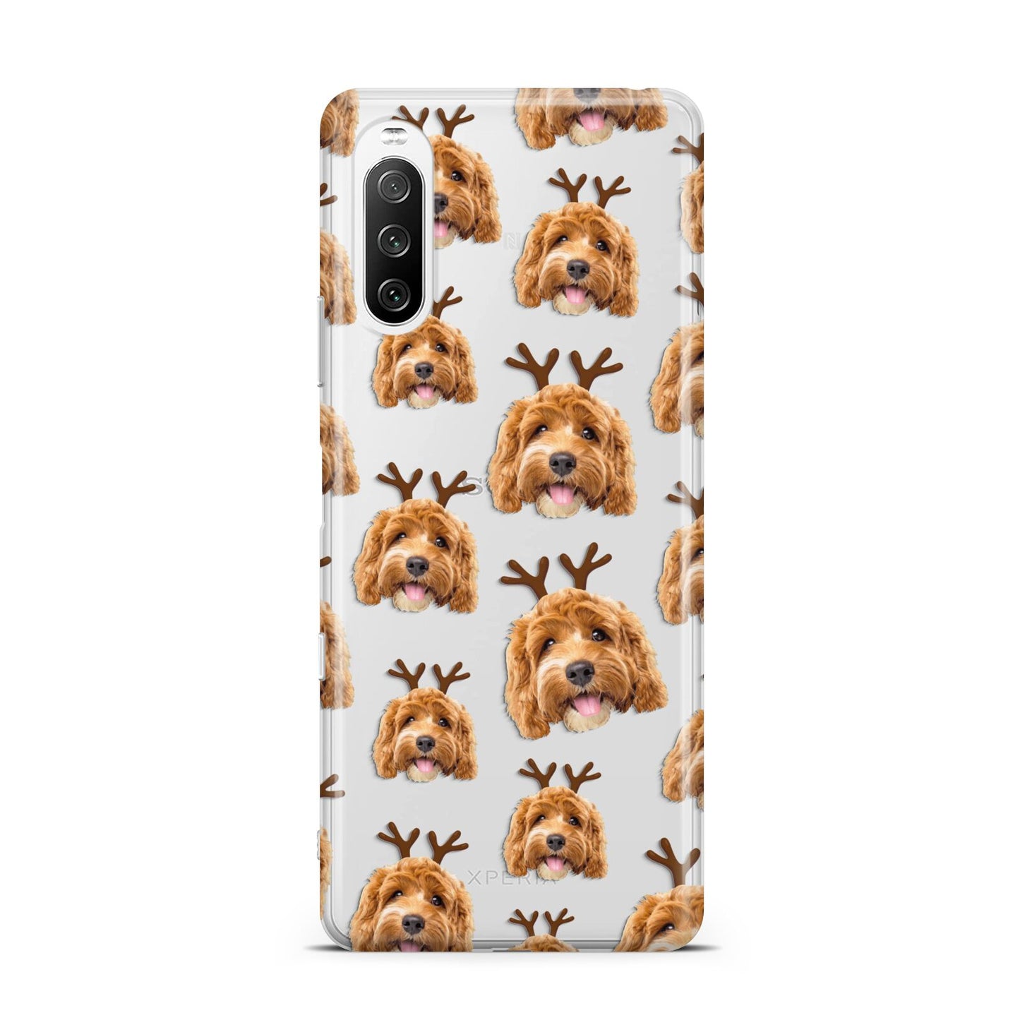 Personalised Christmas Dog Antler Sony Xperia 10 III Case