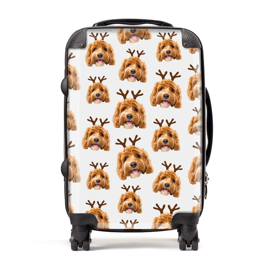 Personalised Christmas Dog Antler Suitcase