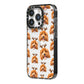 Personalised Christmas Dog Antler iPhone 14 Pro Black Impact Case Side Angle on Silver phone