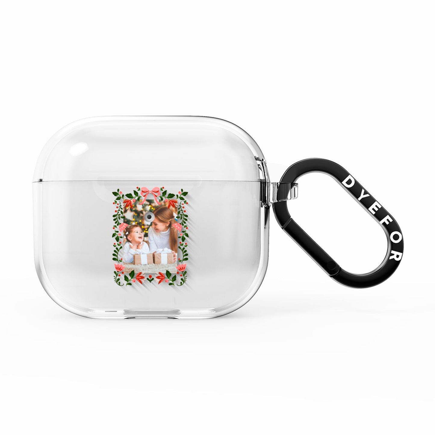 Personalised Christmas Flowers Photo AirPods Clear Case 3rd Gen