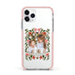Personalised Christmas Flowers Photo Apple iPhone 11 Pro in Silver with Pink Impact Case