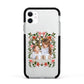Personalised Christmas Flowers Photo Apple iPhone 11 in White with Black Impact Case