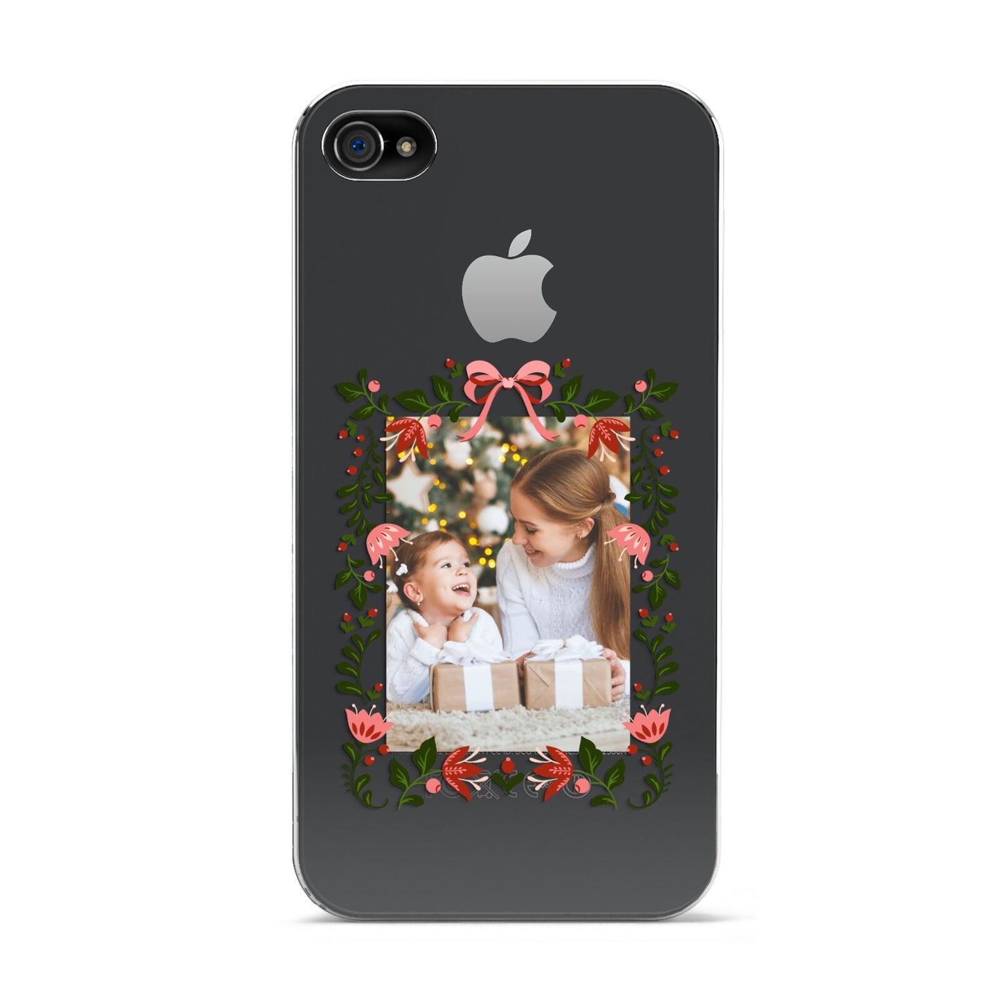 Personalised Christmas Flowers Photo Apple iPhone 4s Case