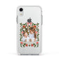 Personalised Christmas Flowers Photo Apple iPhone XR Impact Case White Edge on Silver Phone