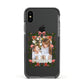 Personalised Christmas Flowers Photo Apple iPhone Xs Impact Case Black Edge on Black Phone