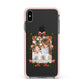 Personalised Christmas Flowers Photo Apple iPhone Xs Max Impact Case Pink Edge on Black Phone