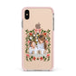 Personalised Christmas Flowers Photo Apple iPhone Xs Max Impact Case Pink Edge on Gold Phone