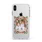 Personalised Christmas Flowers Photo Apple iPhone Xs Max Impact Case White Edge on Silver Phone