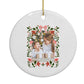 Personalised Christmas Flowers Photo Circle Decoration Back Image