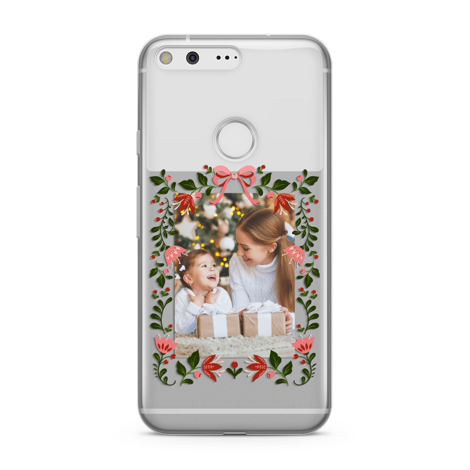 Personalised Christmas Flowers Photo Google Pixel Case