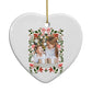 Personalised Christmas Flowers Photo Heart Decoration Back Image