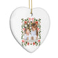 Personalised Christmas Flowers Photo Heart Decoration Side Angle