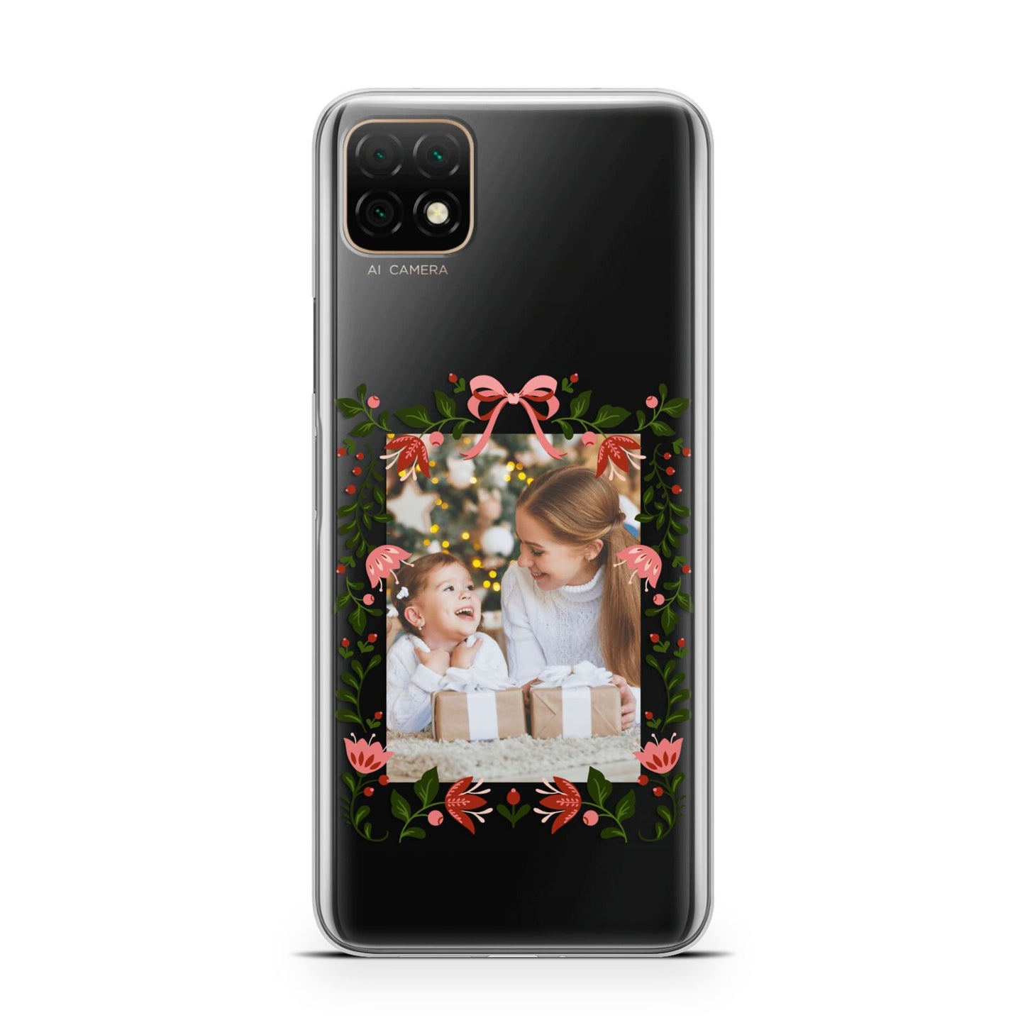 Personalised Christmas Flowers Photo Huawei Enjoy 20 Phone Case