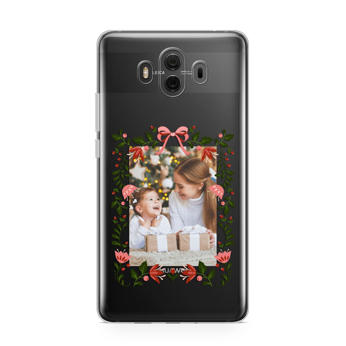 Personalised Christmas Flowers Photo Huawei Mate 10 Protective Phone Case