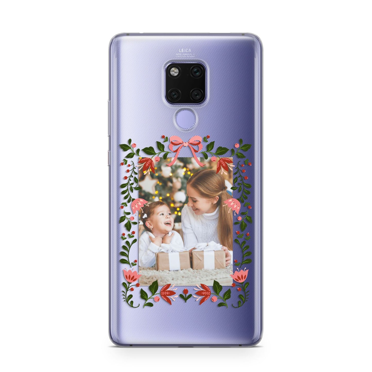 Personalised Christmas Flowers Photo Huawei Mate 20X Phone Case