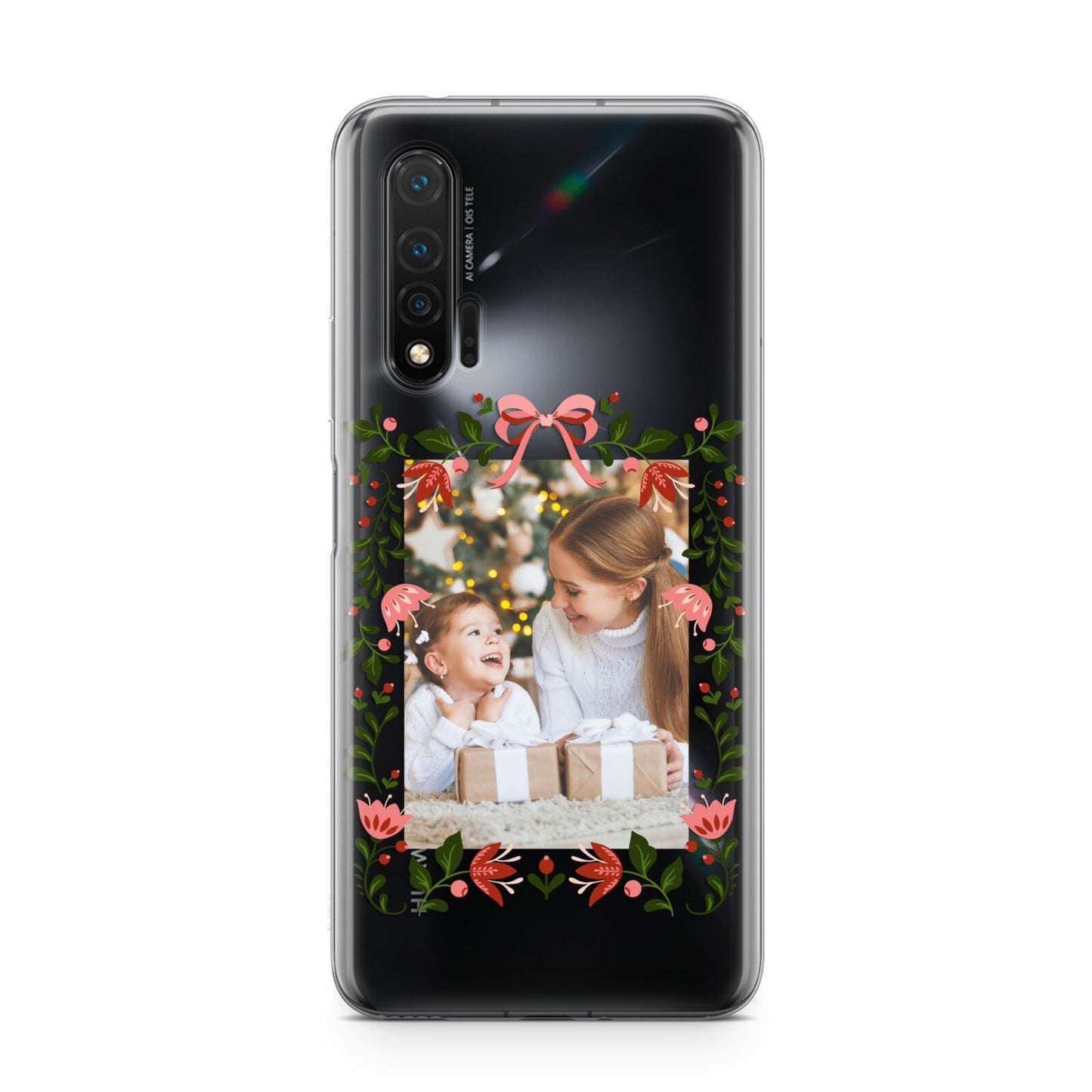 Personalised Christmas Flowers Photo Huawei Nova 6 Phone Case