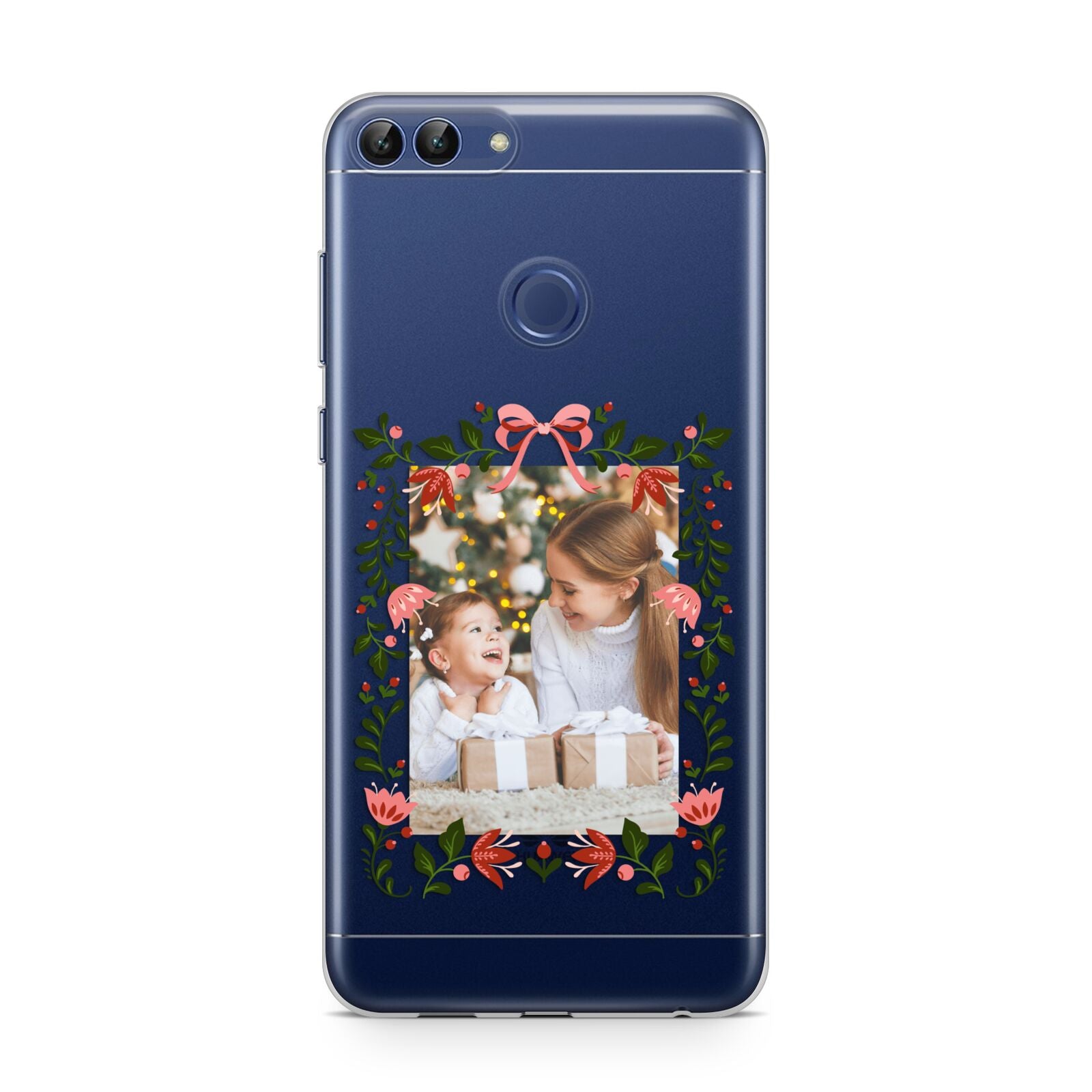 Personalised Christmas Flowers Photo Huawei P Smart Case