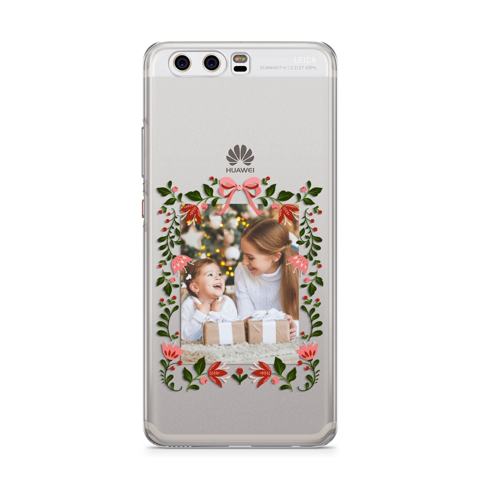 Personalised Christmas Flowers Photo Huawei P10 Phone Case