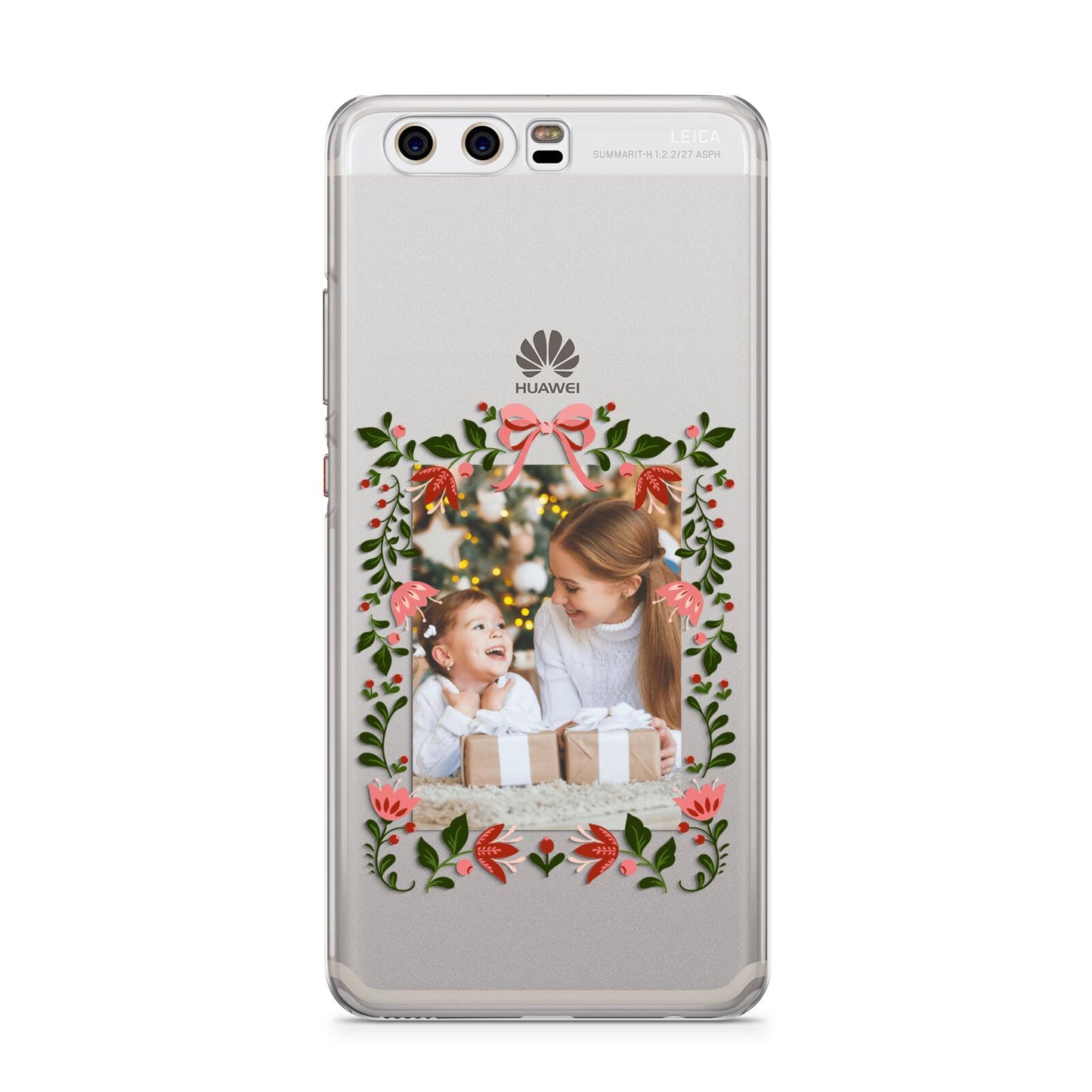 Personalised Christmas Flowers Photo Huawei P10 Phone Case
