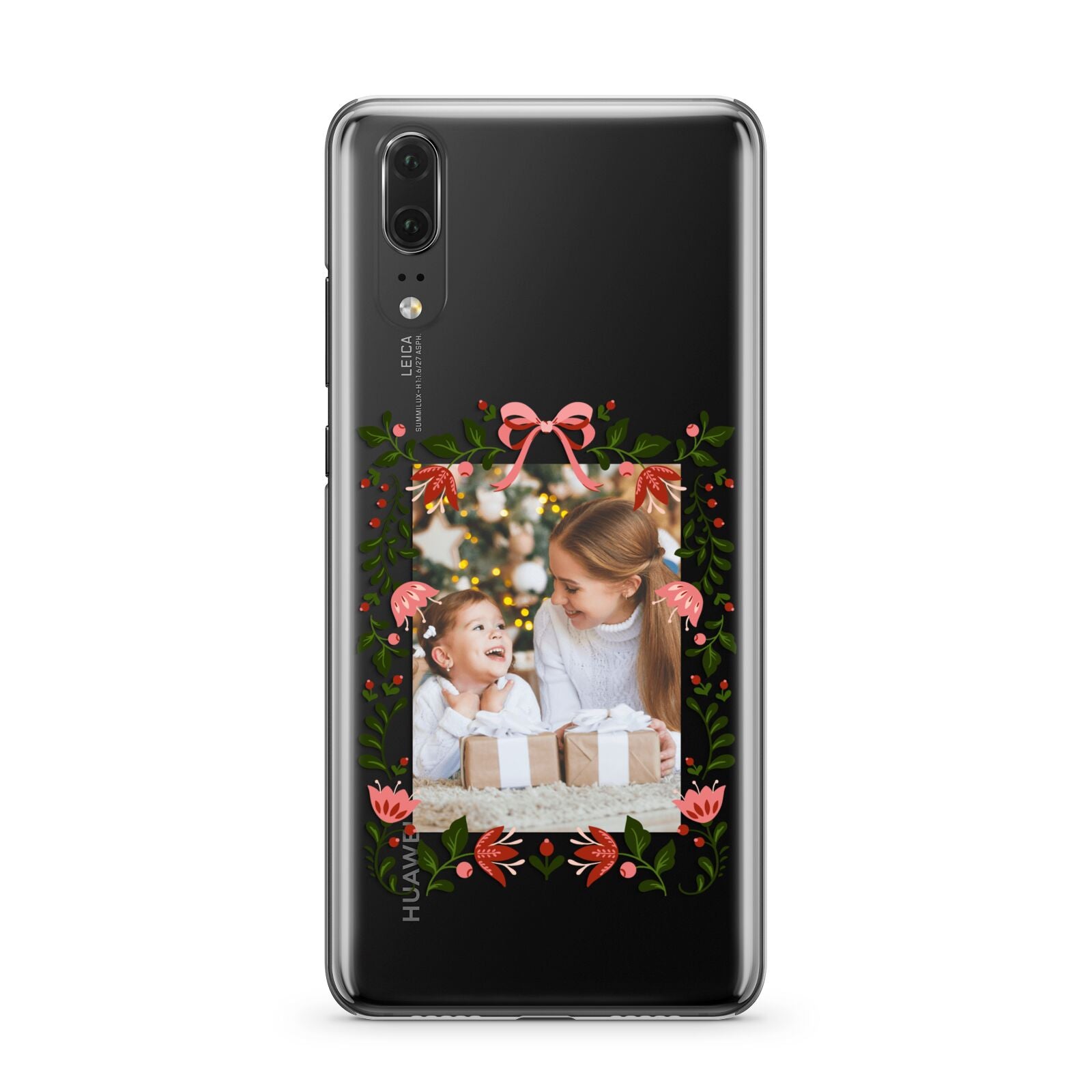 Personalised Christmas Flowers Photo Huawei P20 Phone Case